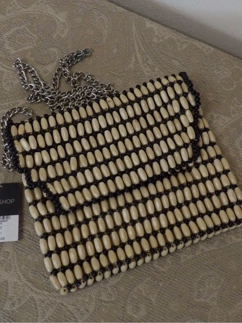 Topshop Beaded Crossbody Clutch Bag